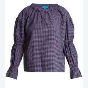 M.i.h Jeans gingham plaid ruffle top Sz M